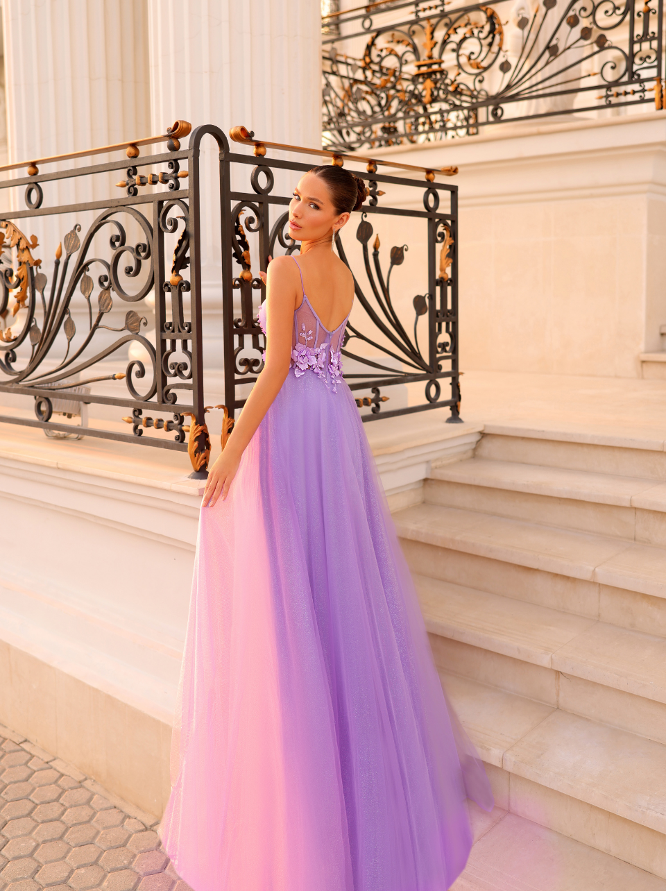 sweetheart neckline evening dress Sweetheart Neck Blue Lace Long Prom Dress, Blue Tulle Formal Dress, Blue  Lace Evening Dress A1426 main image 1