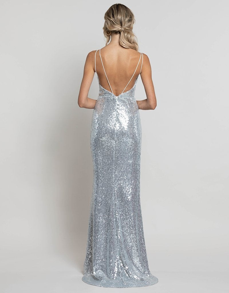 Zara Exposed Leg Sequin Gown Dion for Brides Zara Exposed Leg Sequin Gown Dion for Brides