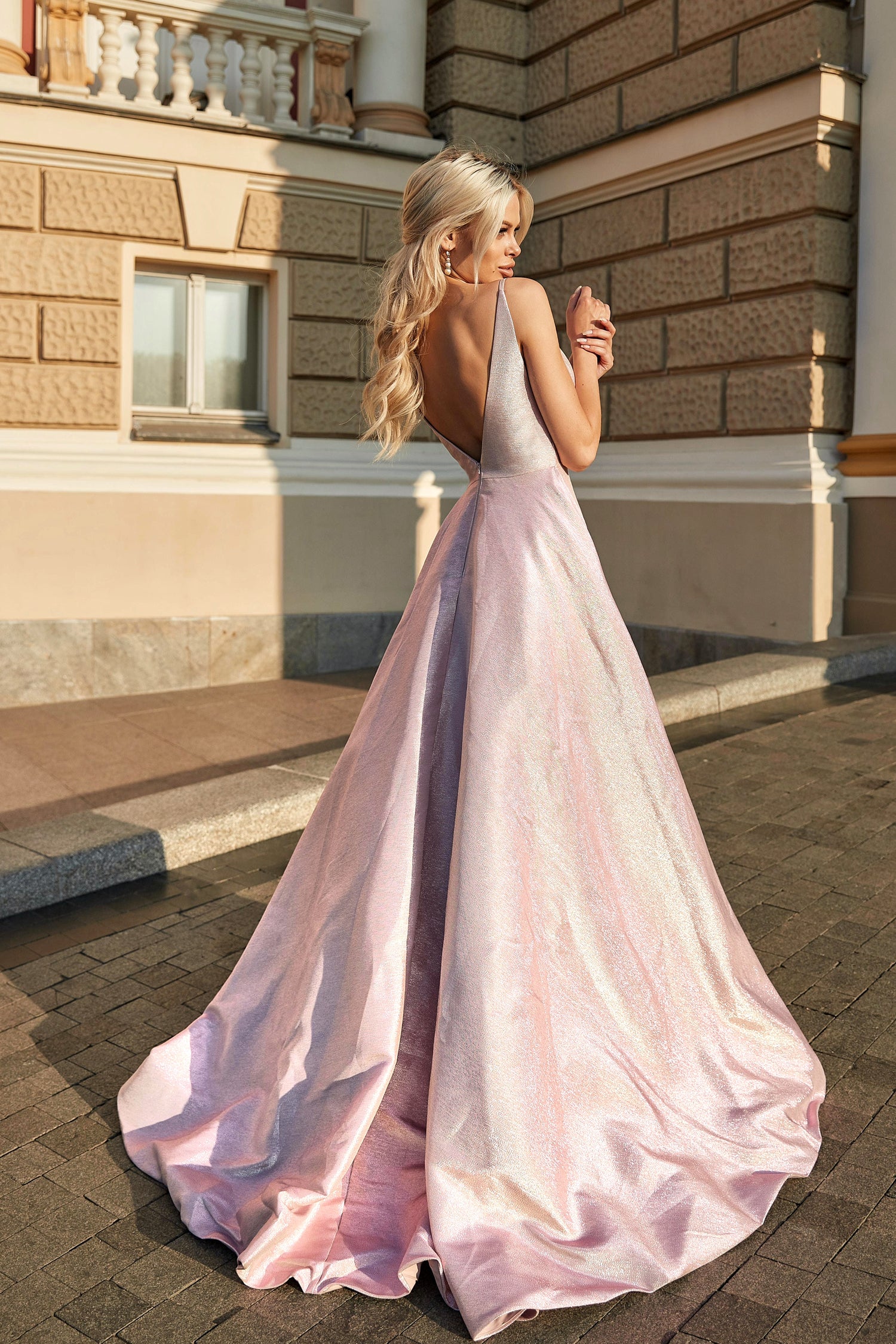 pink pearl wedding dress Affordable Champagne Pearl Pink Floor-Length / Long White Wedding Dresses 2018 Tulle Lace Appliques Backless Beading Corset Strapless Ball Gown Wedding